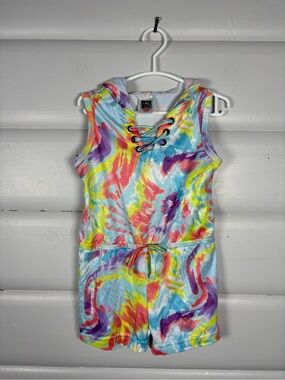 3/$25 TNL Mode Girls Hooded Tie Dye Romper Hood Lace-Up Sleeveless 3T